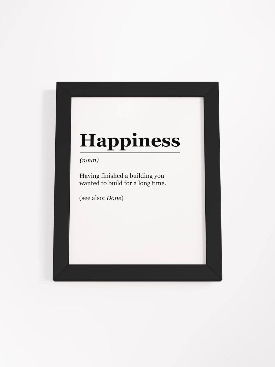 "Happiness: Defined" Framed Poster product image (1)