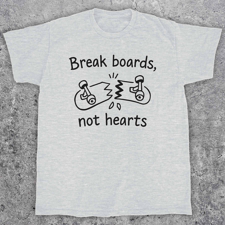 Break boards not hearts, Skateboarding t-shirt, Unisex product image (1)