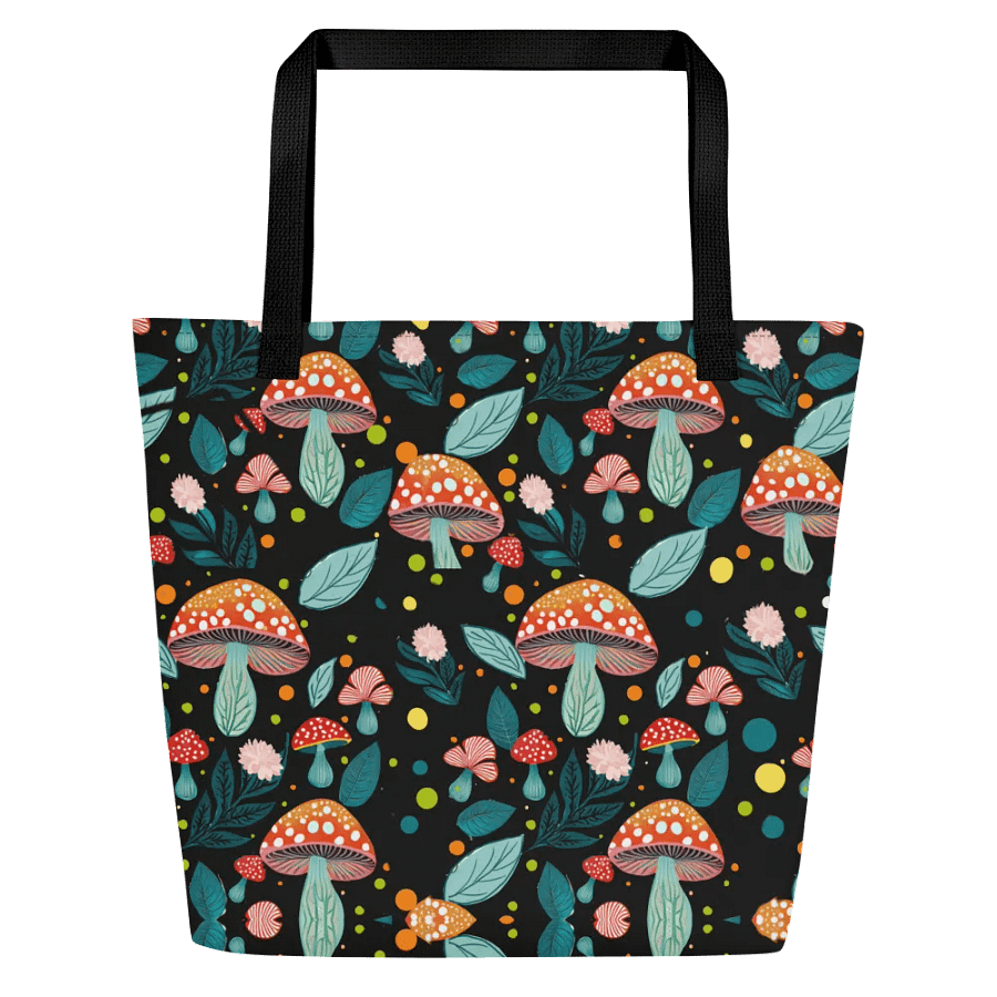 Mushroom Art Print Tote | Retro Style Tote Accessory | Fungi Cuteness product image (2)