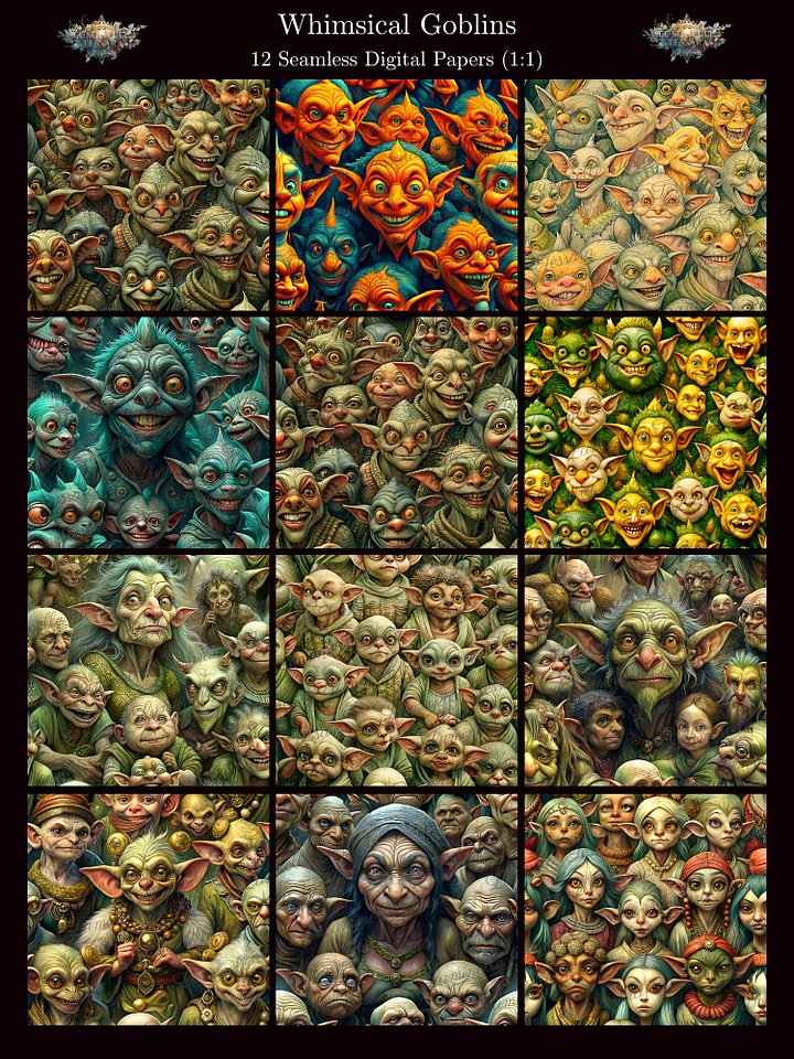 Whimsical Goblins – Seamless Digital Paper Bundle product image (1)