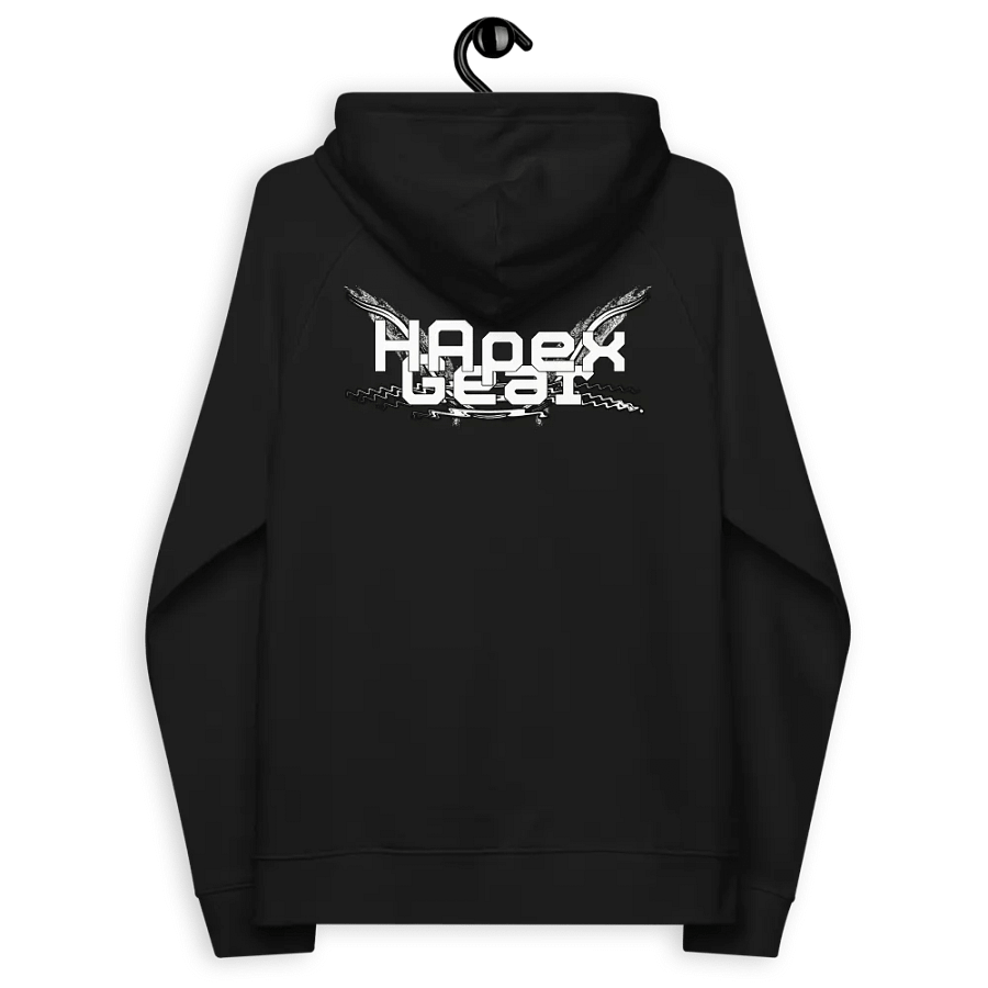Unisex Eco Raglan Hoodie - White HApex Gear White Logo product image (8)