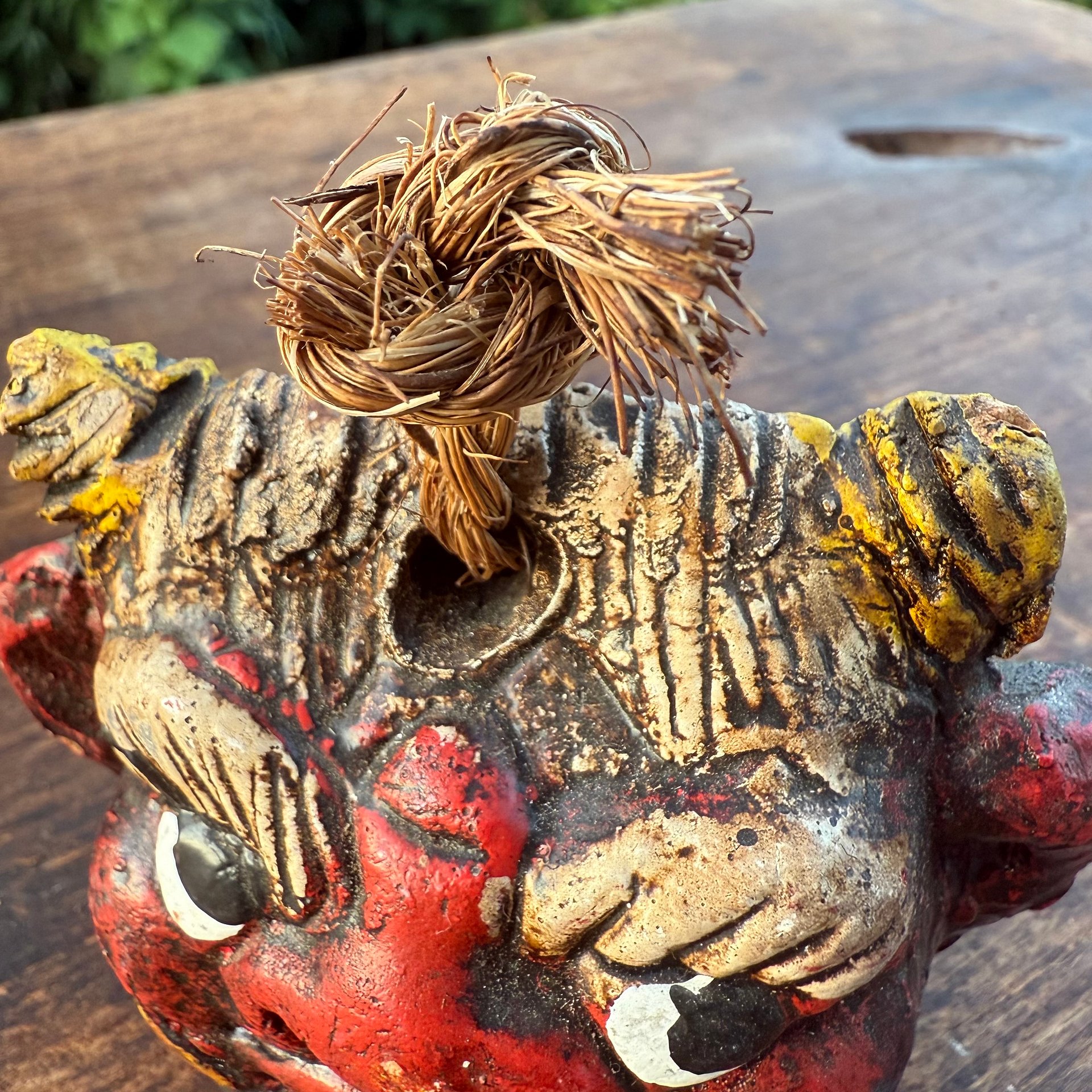 🎎 Vintage Japanese Ao-Oni & Aka-Oni Ceramic Bell – Guardian Oni Folk Art product image (4)
