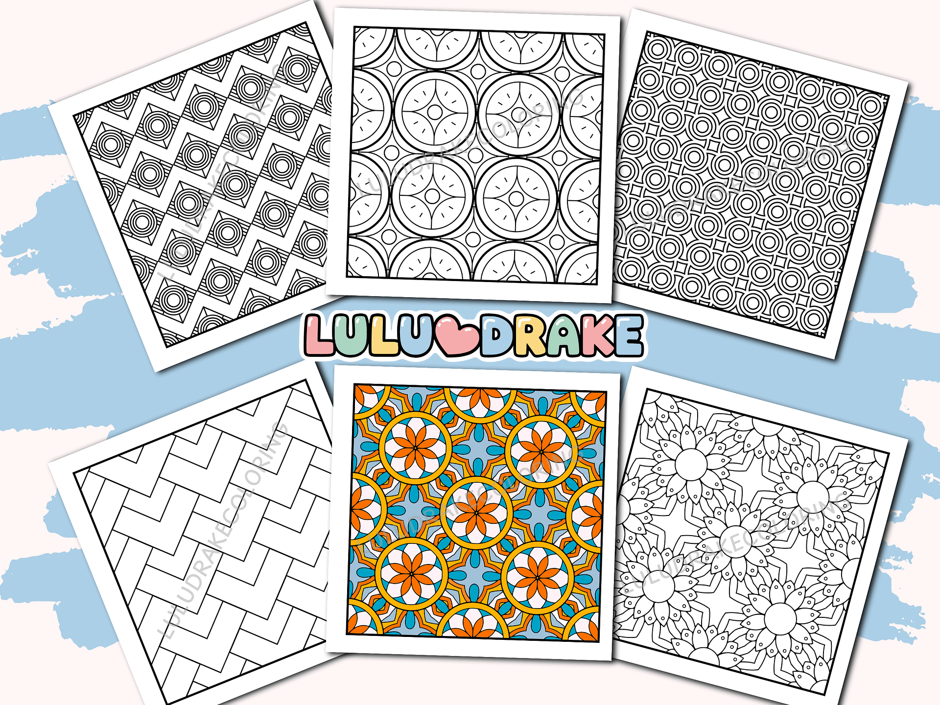 Relaxing Patterns Coloring Complete eBook, 50 Pages | ★ DIGITAL ★ product image (2)