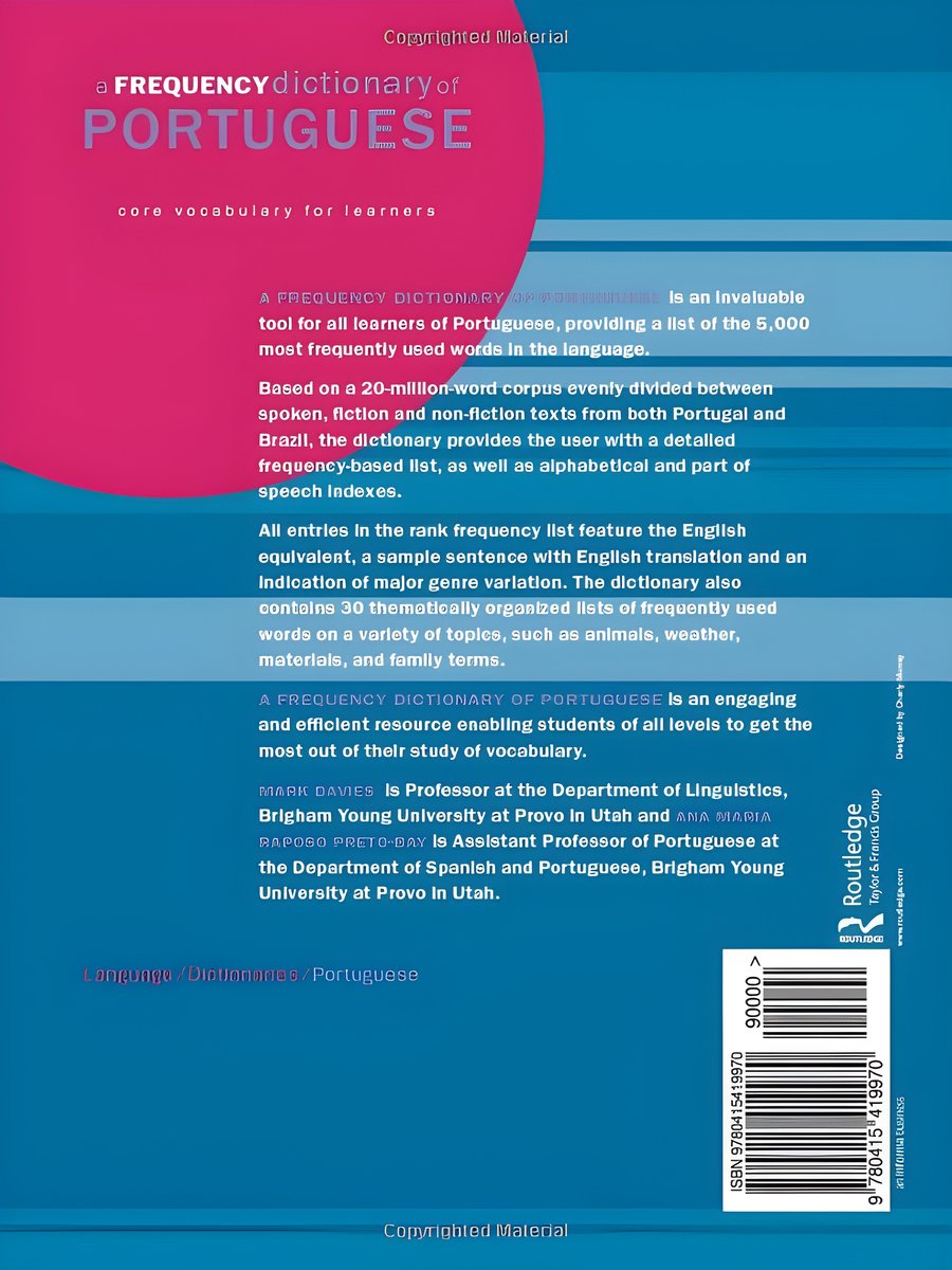 A Frequency Dictionary of Portuguese (Routledge Frequency Dictionaries) product image (2)