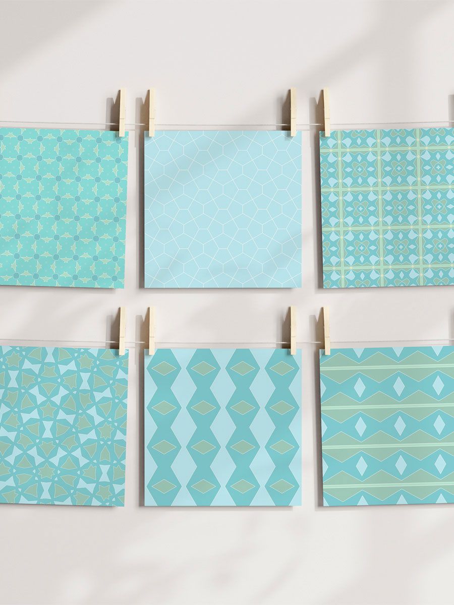 Abstract Pastels Pattern Pack 5 - Aqua product image (4)