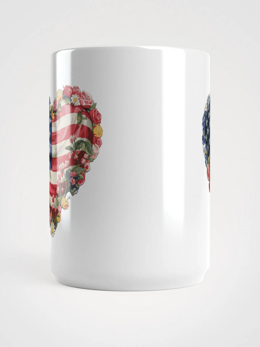 American Flag Heart Mug with Flowers – 4th of July Patriotic Floral product image (5)