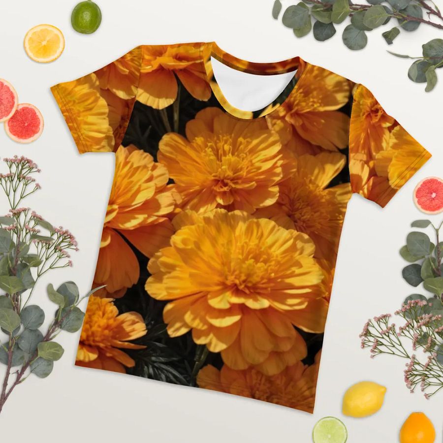 Marigold Mosaic: Vibrant Blooms Tees product image (2)