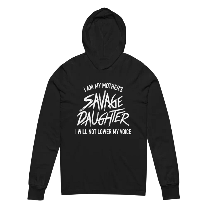Savage Daughter Hooded Long Sleeve Tee (white print) product image (2)