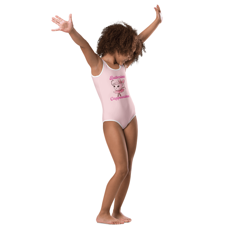 Ballerina Cappuccina watercolor design – Kid Girl Swimsuit product image (1)