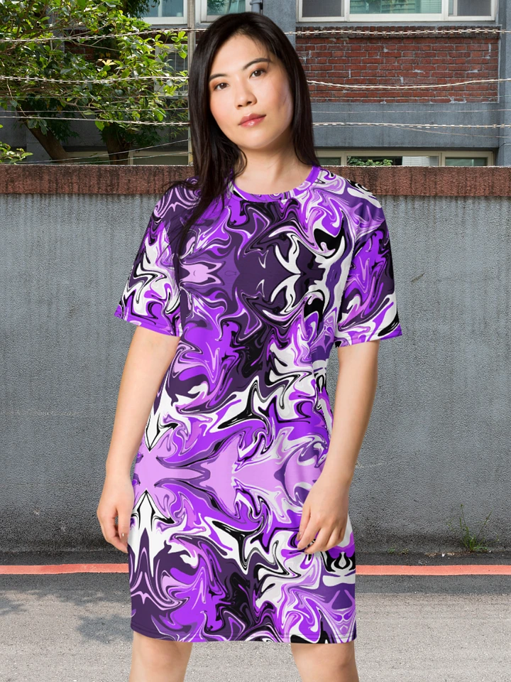 Purple Swirl Pattern T-Shirt Dress product image (1)