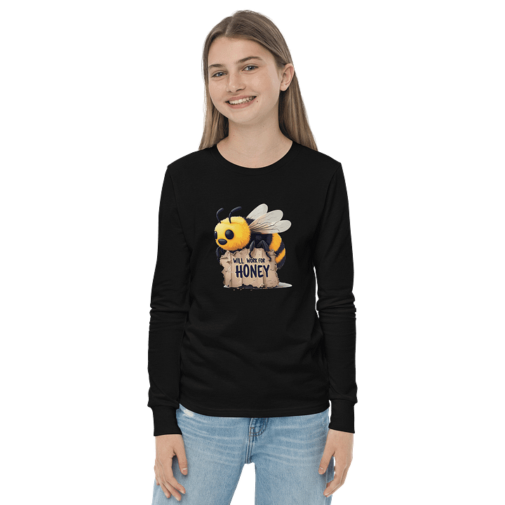 Will Work For Honey Youth Long Sleeve T-Shirt product image (10)