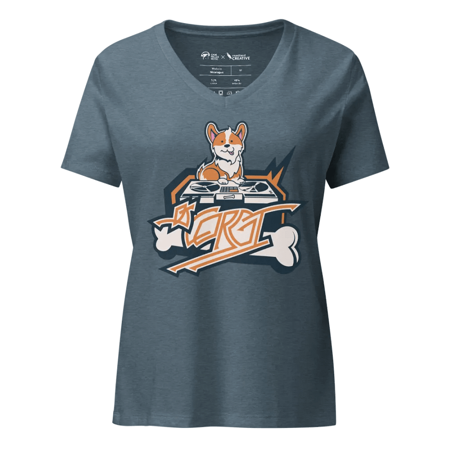 DJ CORGI women's v-neck tee product image (1)