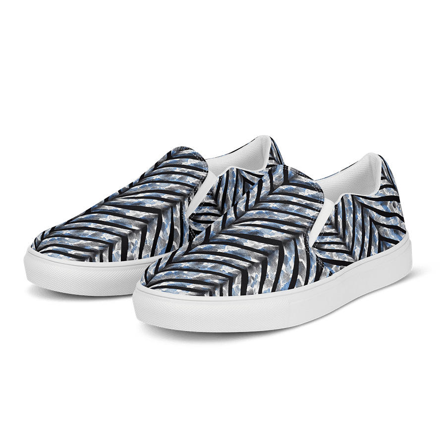 Blue Grey Snake Skin Canvas Shoes product image (3)