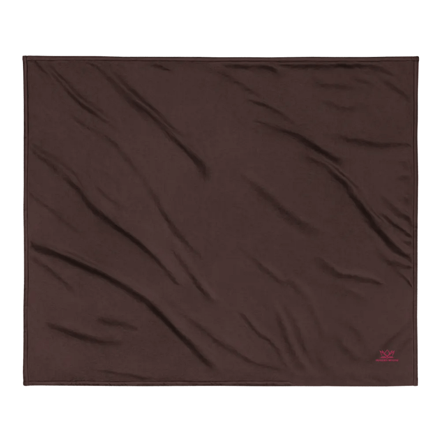 Bearded Woodz Embroider Sherpa Blanket (Brown/ Flamingo) product image (2)