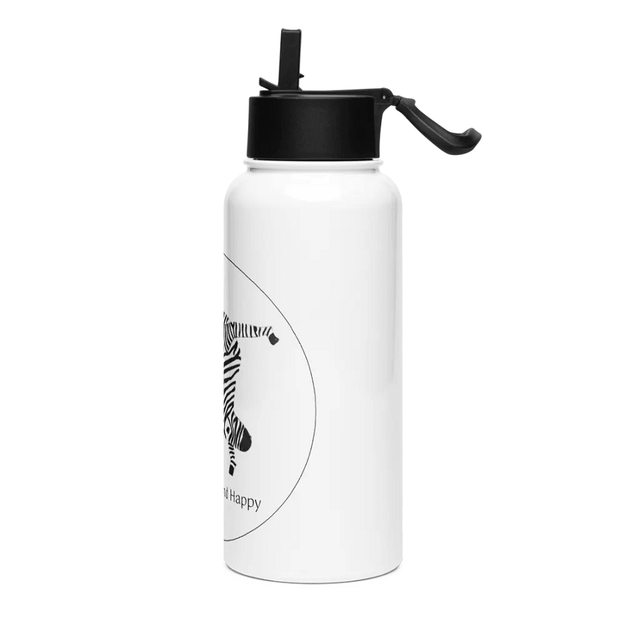 Stainless Steel Bendy Zebra Water Bottle with Straw product image (3)