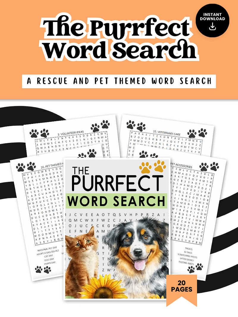 The Purrfect Word Search: Rescue and Pet Themed Word Search