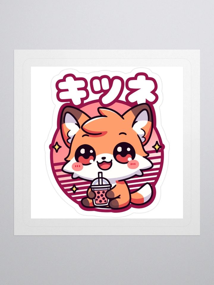 Bubble Tea Fox Kiss Cut Stickers product image (3)