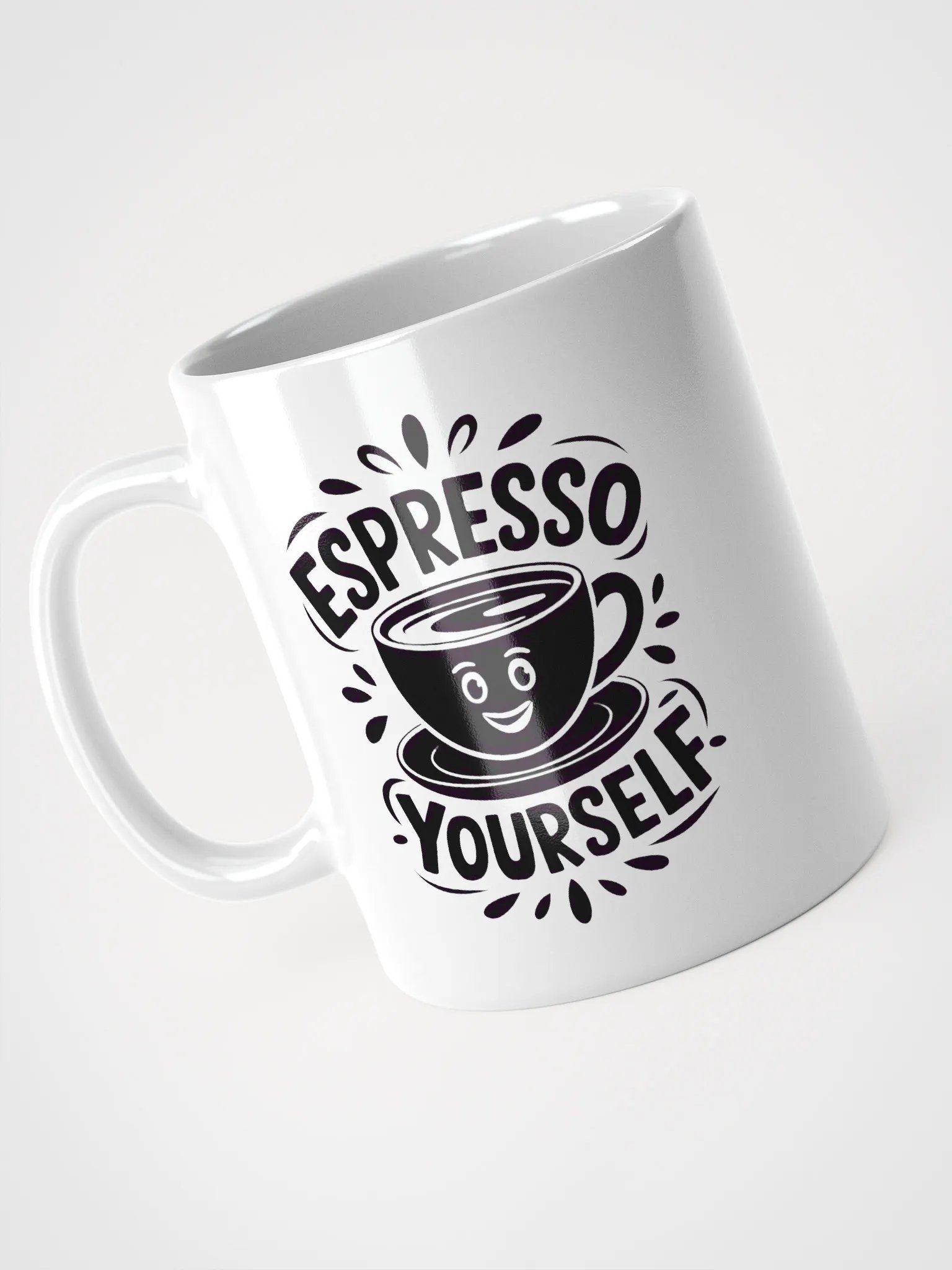 White Glossy Mug with Espresso Yourself Design product image (8)