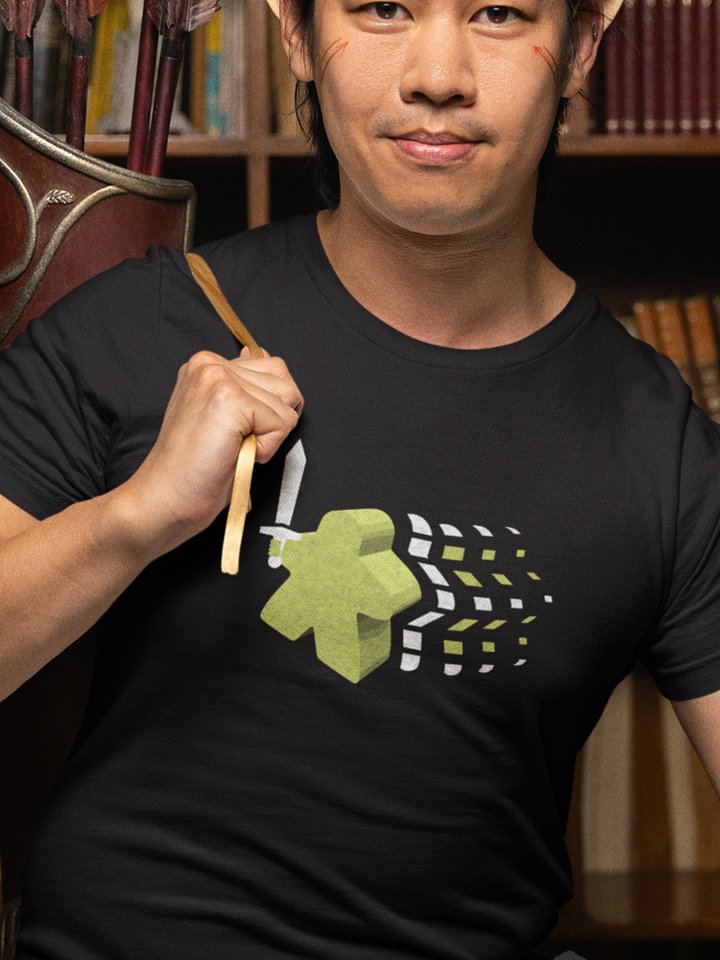 Vaporwave Meeple Shirt, Board Gamer T-shirt, Lime Green product image (1)