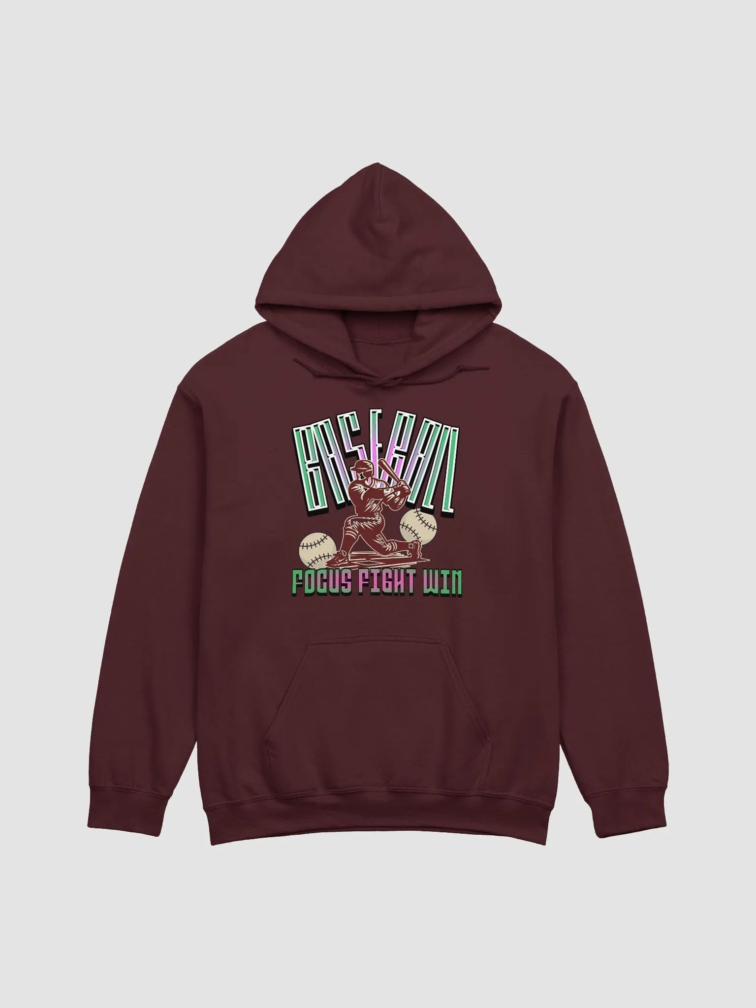 Focus Fight Win Baseball Player Hoodie product image (13)