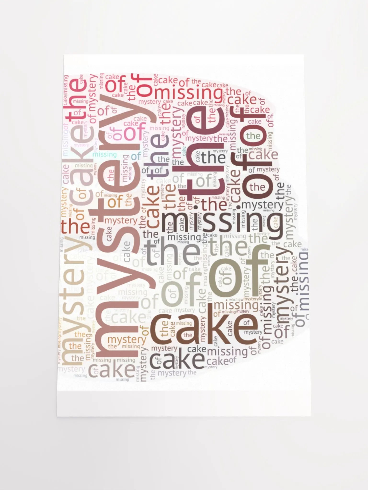 Mystery of the Missing Cake - Word Art Poster product image (1)