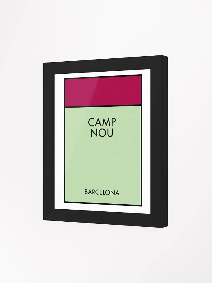 Camp Nou Barcelona Monopoly Title Art Framed Print product image (2)