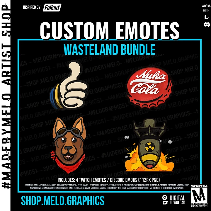 Wasteland - Twitch Emote/Discord Emoji Bundle 4pk | #MadeByMELO product image (1)