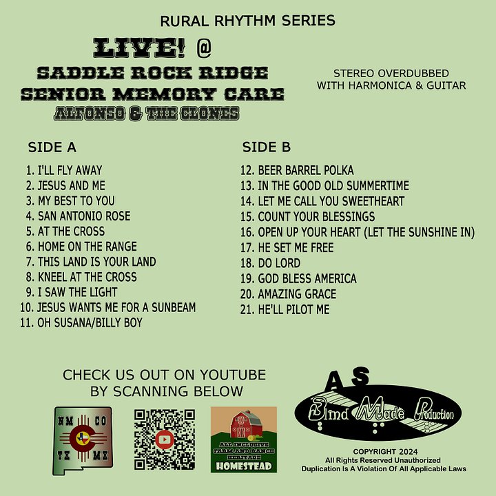 LIVE AT THE SADDLE ROCK RIDGE - ALFONSO AND THE CLONES - CD product image (2)