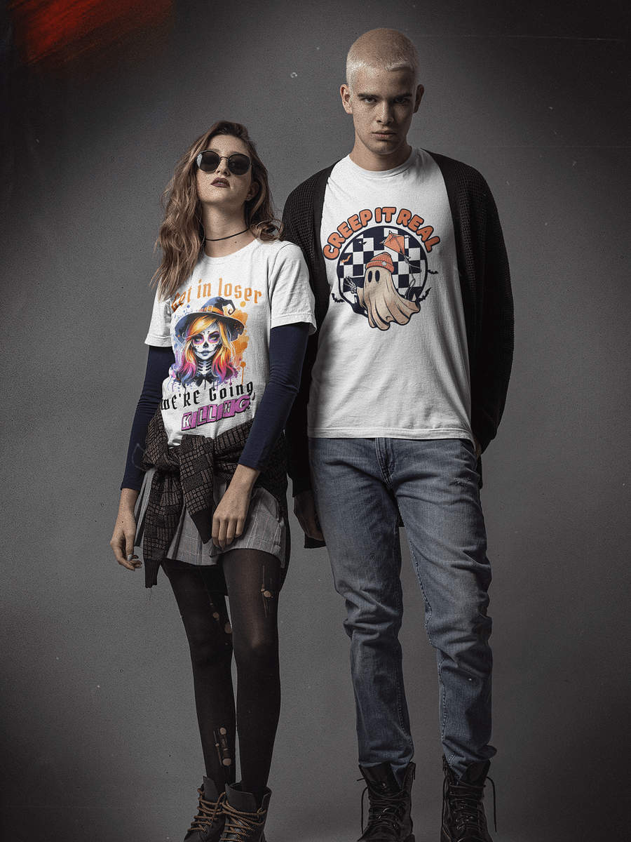 Creep It Real – Cozy Halloween Ghost Graphic Tee product image (1)