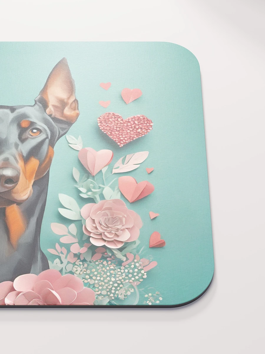 Doberman and paper flowers Mouse Pad product image (3)