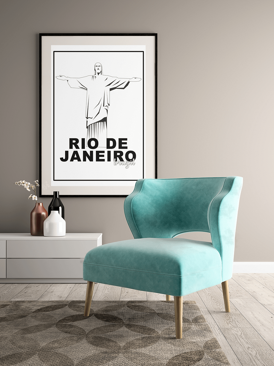 Christ the Redeemer Statue Poster, Iconic Rio de Janeiro Brazil Landmark, Black & White Minimalist Art, Travel Wall Decor, Souvenir product image (4)