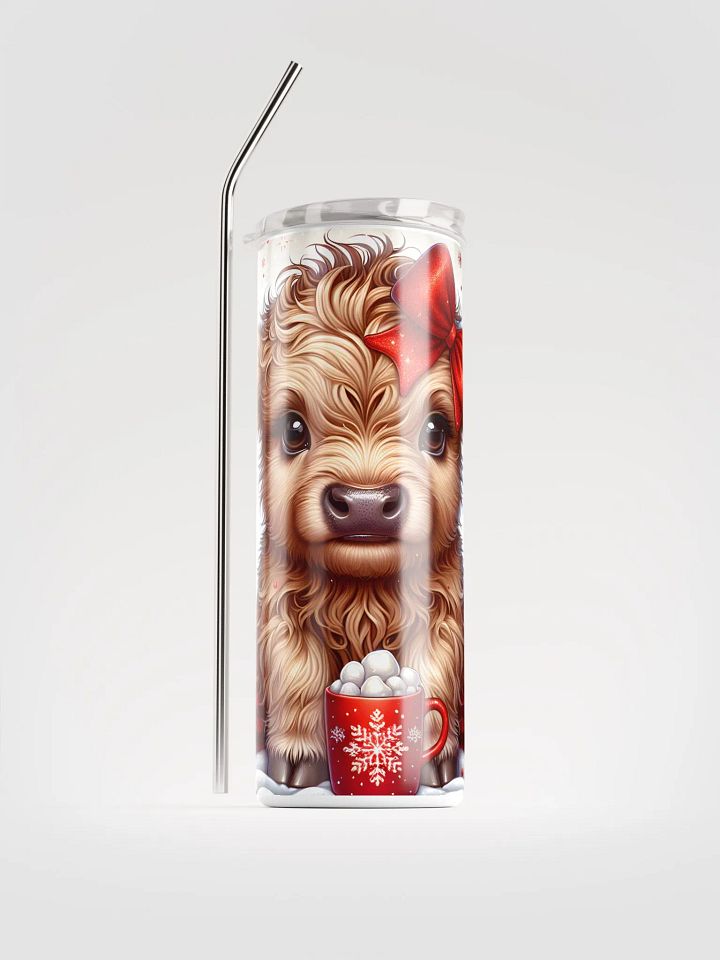 20 oz Christmas Cocoa Highland Cow Tumbler product image (2)