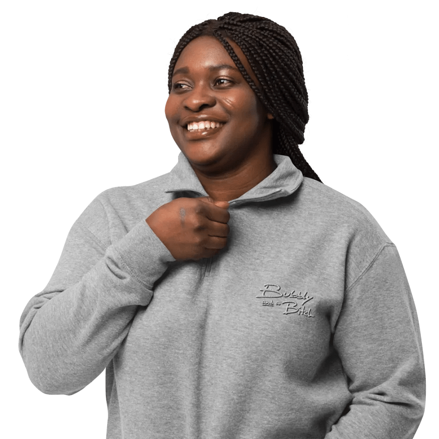 Bubbly and a B*tch (shadow design) embroidered quarter zip product image (8)