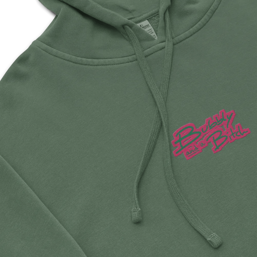 Bubbly and a B*tch (C. watermelon design) embroidered pigment-dyed hoodie product image (1)
