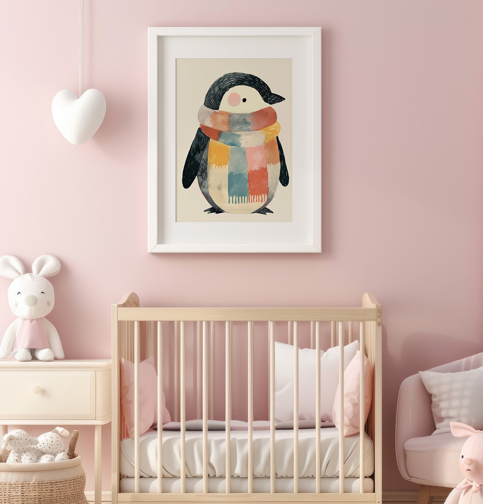 Cute Watercolor Penguin Illustration Nursery Art Print product image (4)
