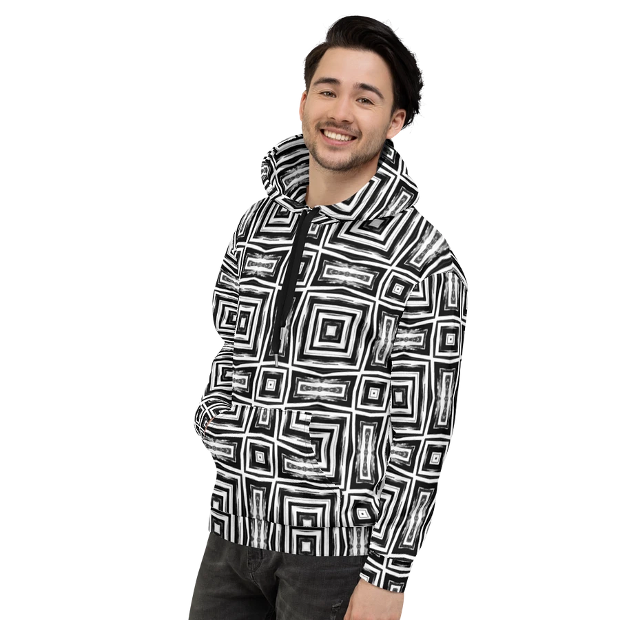 Abstract Monochrome Repeating Pattern Unisex All Over Print Hoodie product image (24)