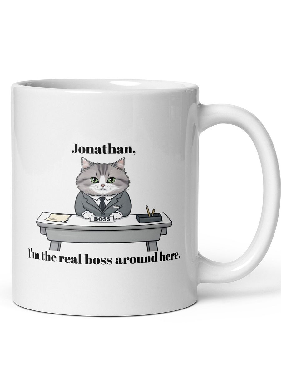 Personalized Working Office Cats White Glossy Ceramic Mug product image (4)