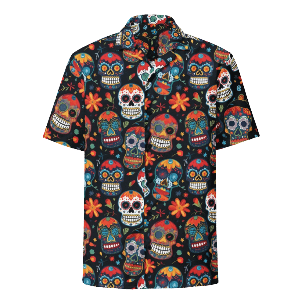 Sugar Skull Pattern-Seamless Day of the Dead Design Hawaiian Shirt product image (1)