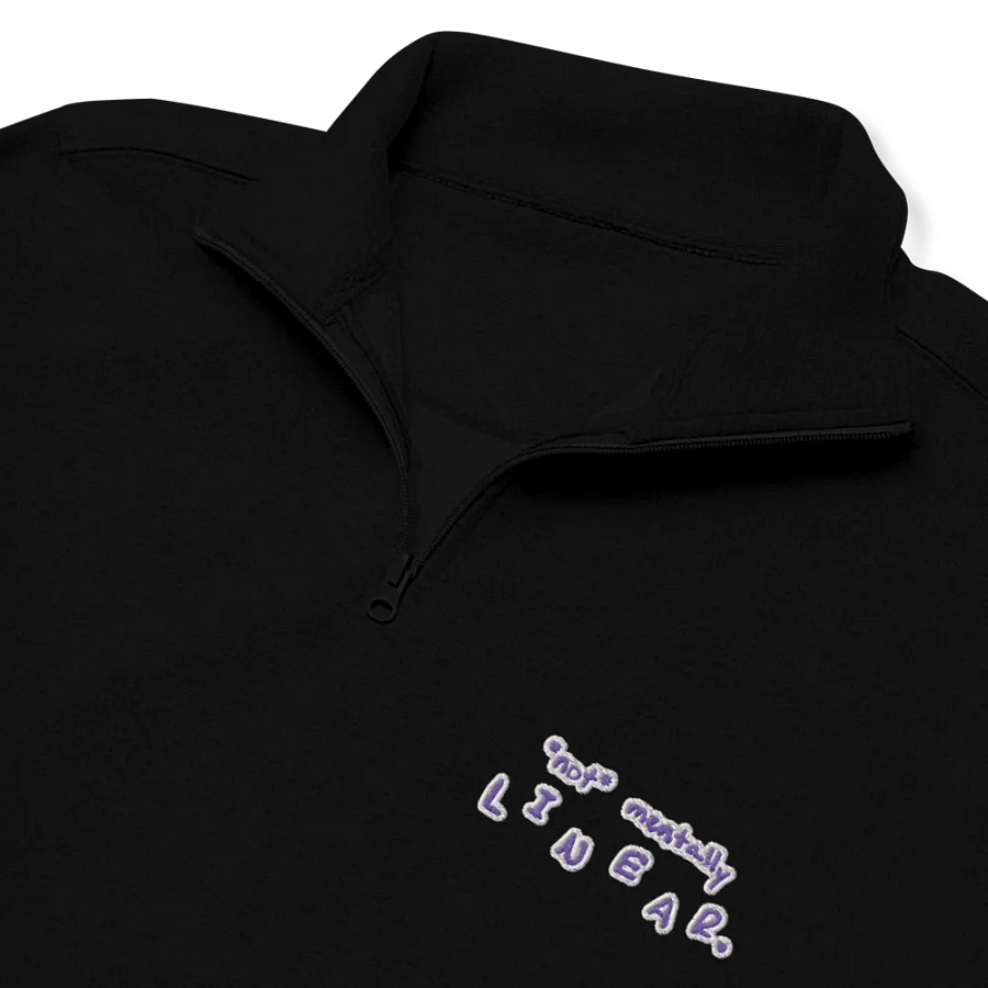 *not* mentally linear. (purple bubble design) embroidered quarter zip product image (1)
