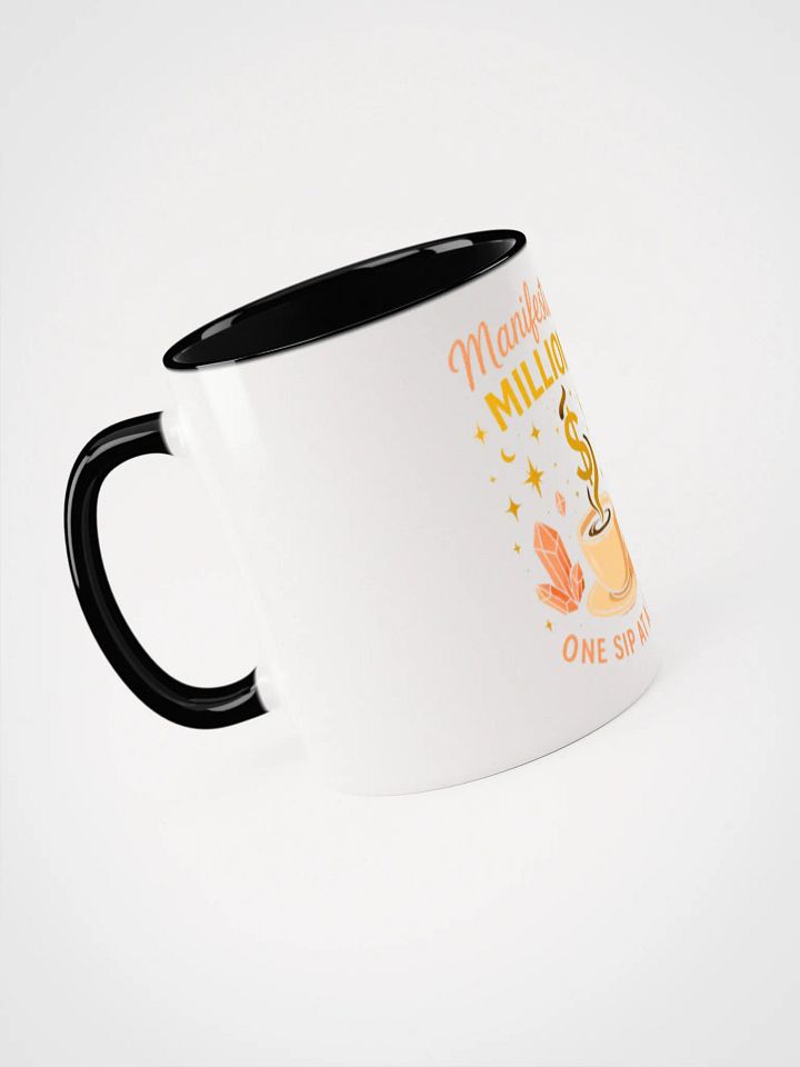 "Manifest & Sip" Ceramic Mug with Color Inside | Manifesting Millions Daily product image (2)