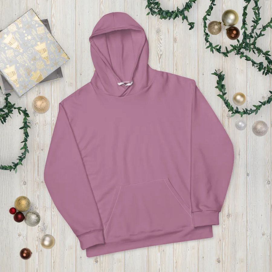Plain Medium Dark Lilac Purple Soft Summer Unisex Recycled Polyester Heavyweight Premium Hoodie by Treasure Pie product image (11)