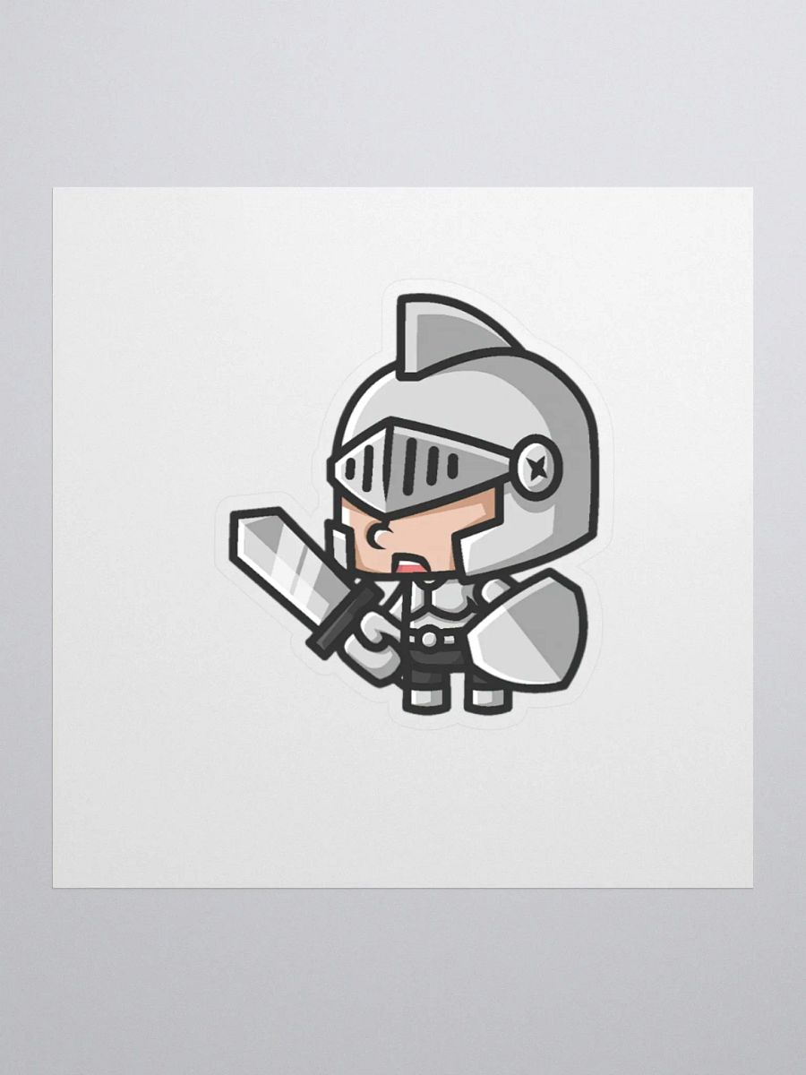 Hero with sword and shield chibi sticker product image (1)
