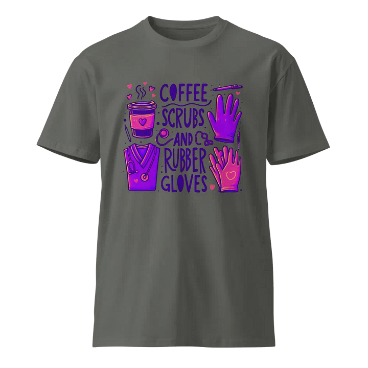 Coffee, Scrubs & Gloves Unisex Tee product image (1)