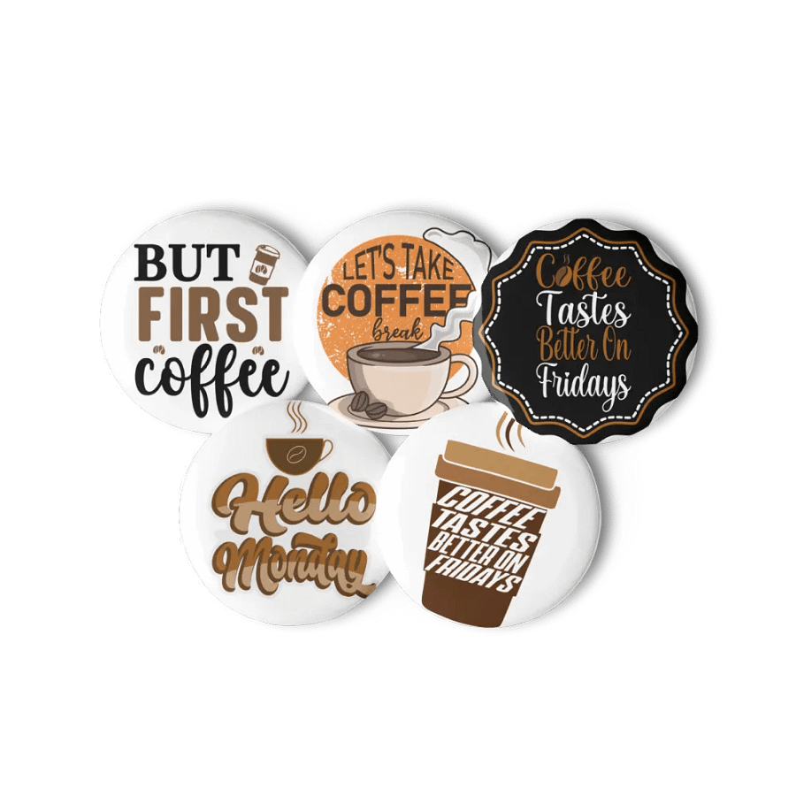 Friday Coffee Vibes Pin Button Set product image (11)