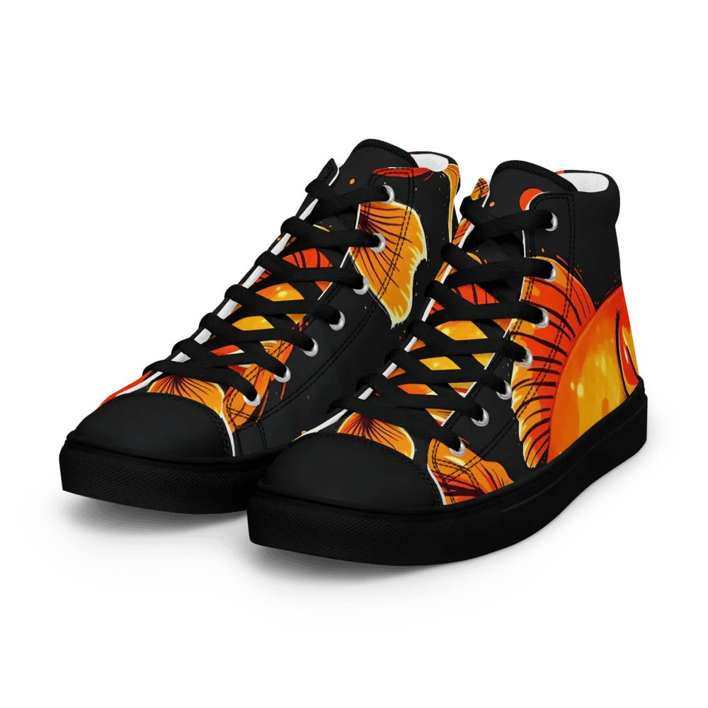 Luminous fins, Men's High Top Canvas Shoes product image (6)