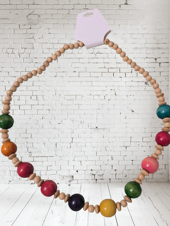 Multi-Color Round Bead Necklace product image (2)