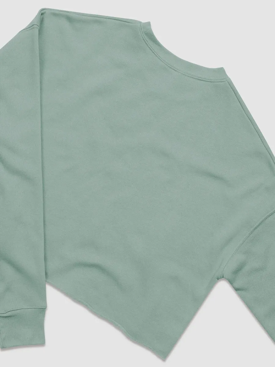 “It’s all a bit!!!” (sm. lined design, #96B697) Women's Fleece Crop Sweatshirt product image (12)