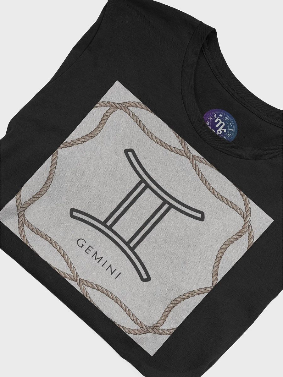 Unisex Gemini Zodiac T-Shirt - Minimalist Design with Rope Frame, Astrology Gift product image (7)
