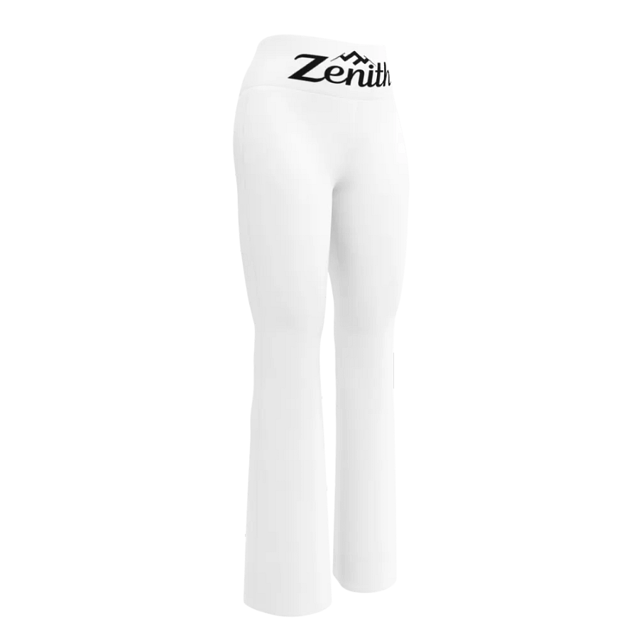 Zenith Women's High-Waisted Flare Leggings with UPF 50+ and Recycled Fabric - White product image (3)
