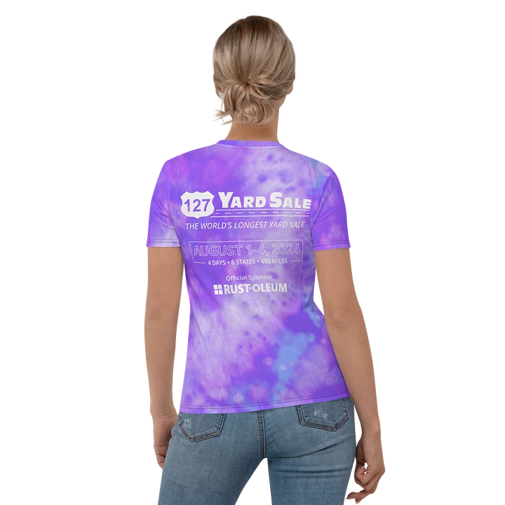 127 Yard Sale (2024) - All-Over Lavender Blue Tie-Dye Print Women's Crew Neck T-Shirt product image (2)